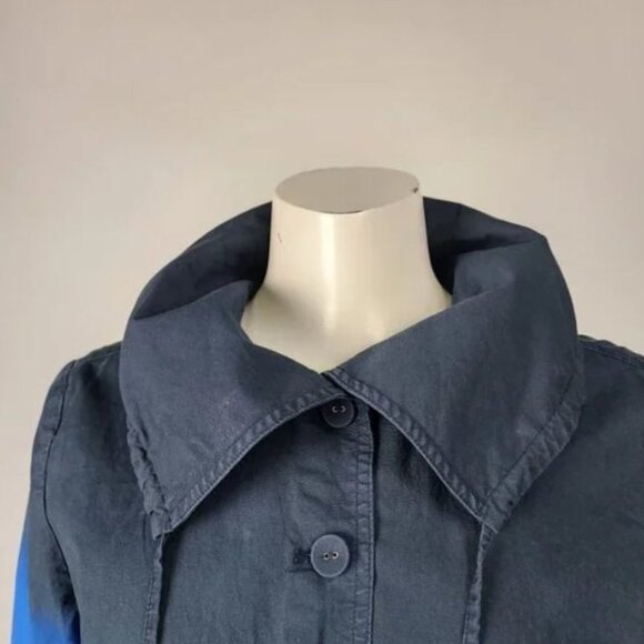 Spanner Cotton Blue Hombre Button Up Jacket Size 12 - Picture 3 of 5